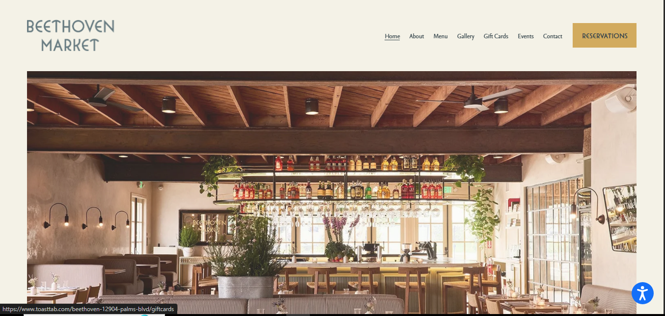 Preview of a restaurant website designed by Hoast